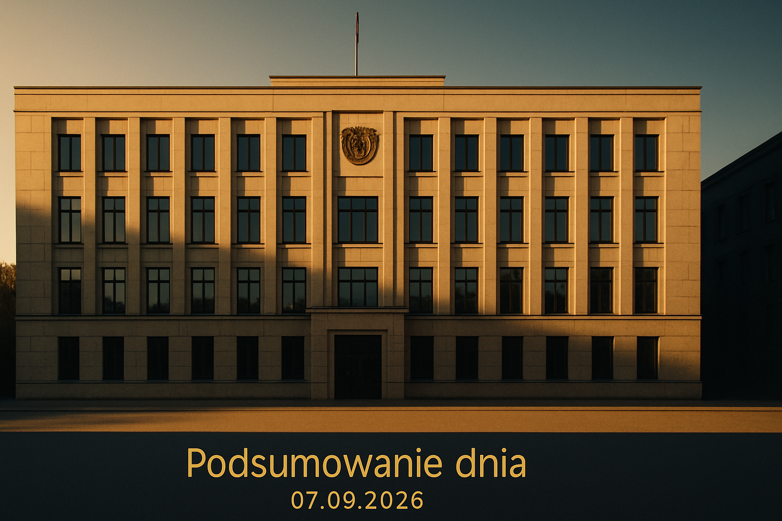 Prosta elewacja budynku parlamentu regionalnego.
