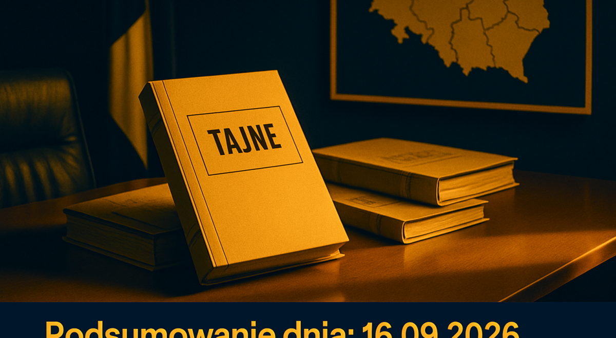 Stół konferencyjny z dokumentami i mapą regionu w sali rządowej.