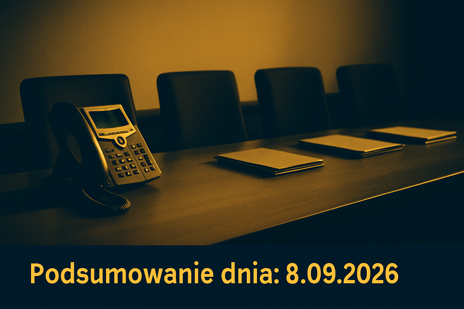 Telefon i dokumenty na stole w sali konferencyjnej