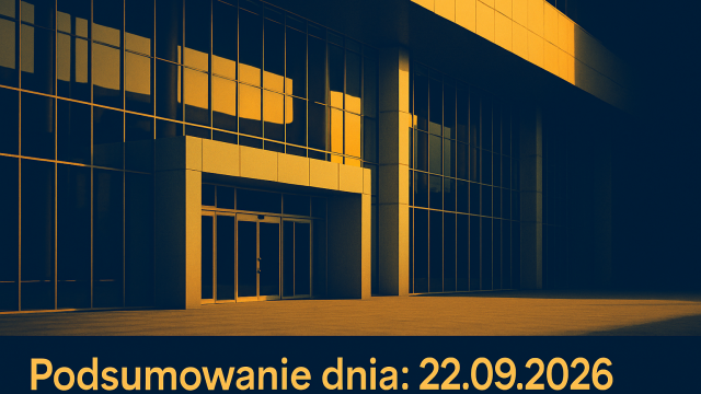 Gmach międzynarodowego centrum konferencyjnego z przeszkloną fasadą i pustym placem przed wejściem.