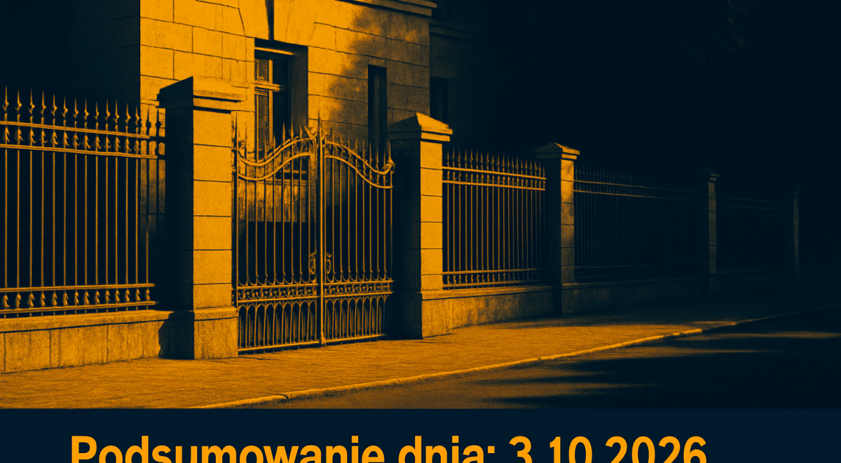 Spokojna ulica przed budynkiem dyplomatycznym, symbolizująca komunikat dotyczący Kijowa.